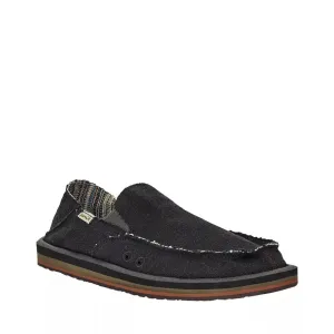 Men's Shoes Sanuk VAGABOND SOFT TOP HEMP Slip On Loafers 1117753 BLACK