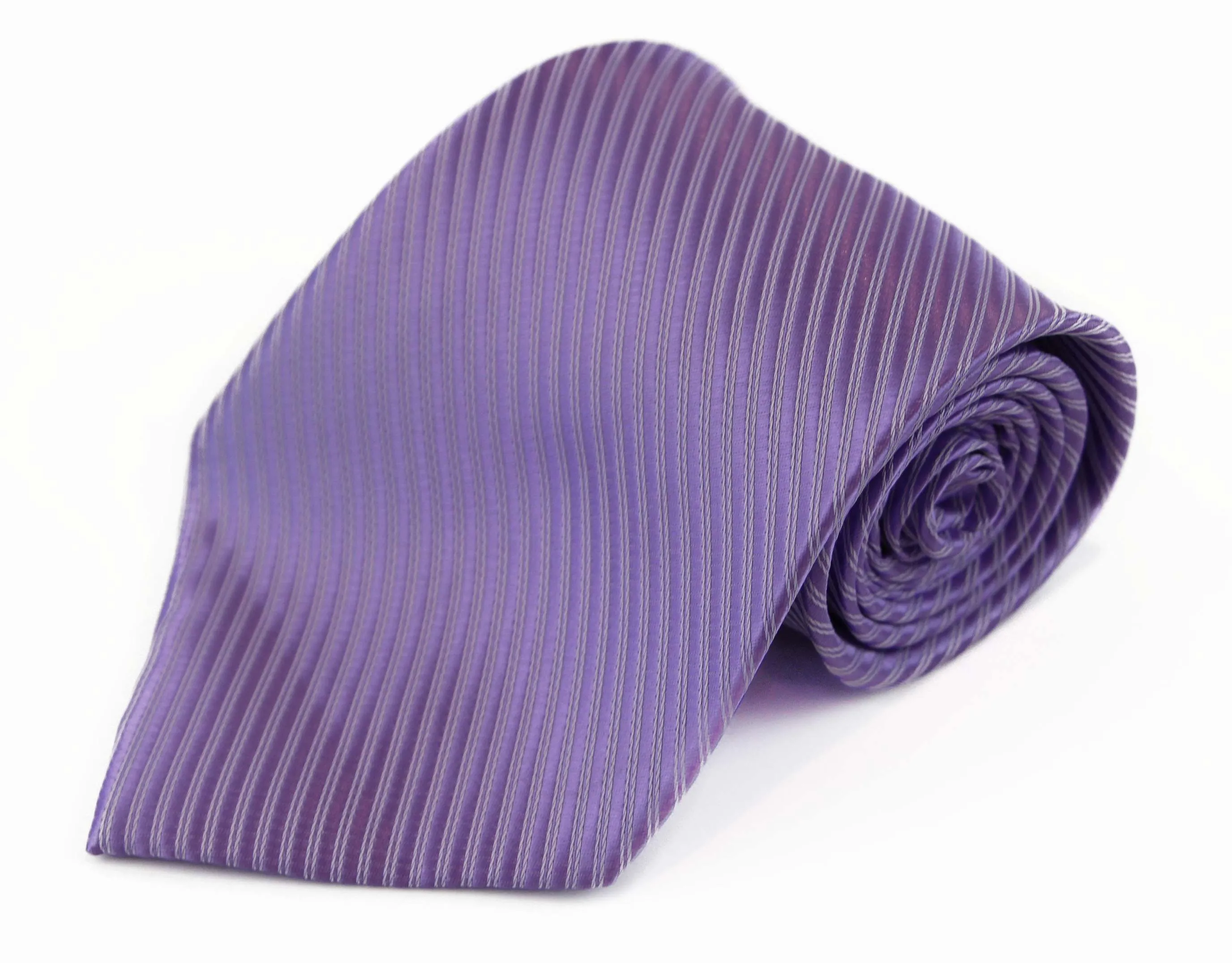 Mens Violet Striped 10cm Classic Neck Tie