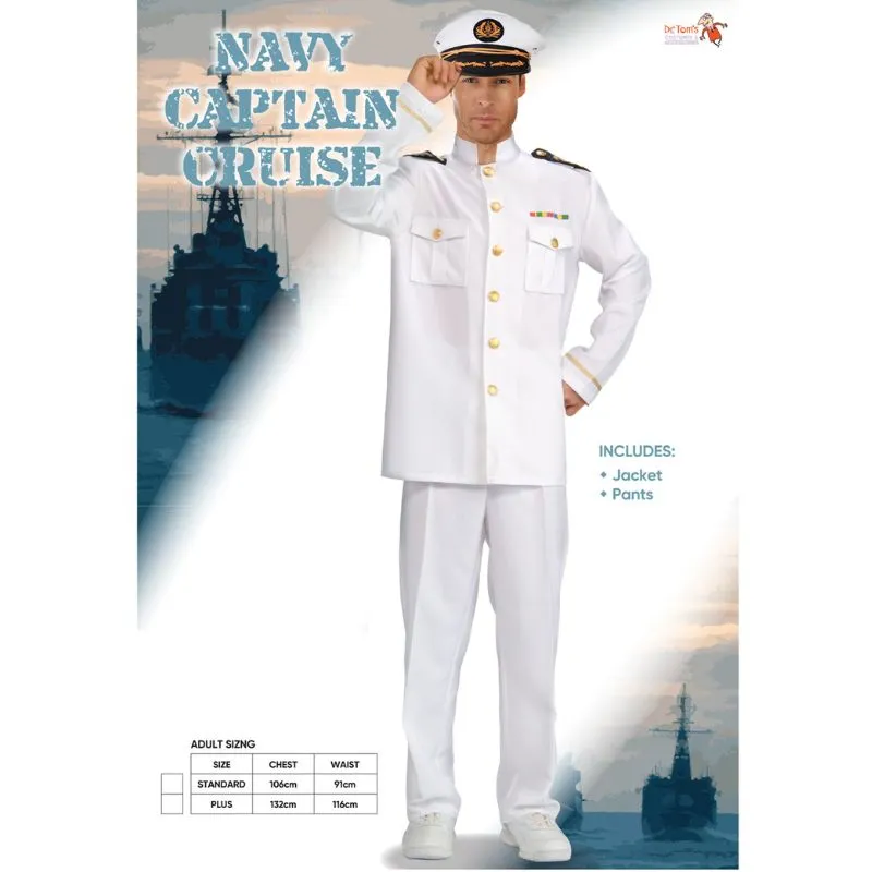 Navy Captain Cruise Adult Costume