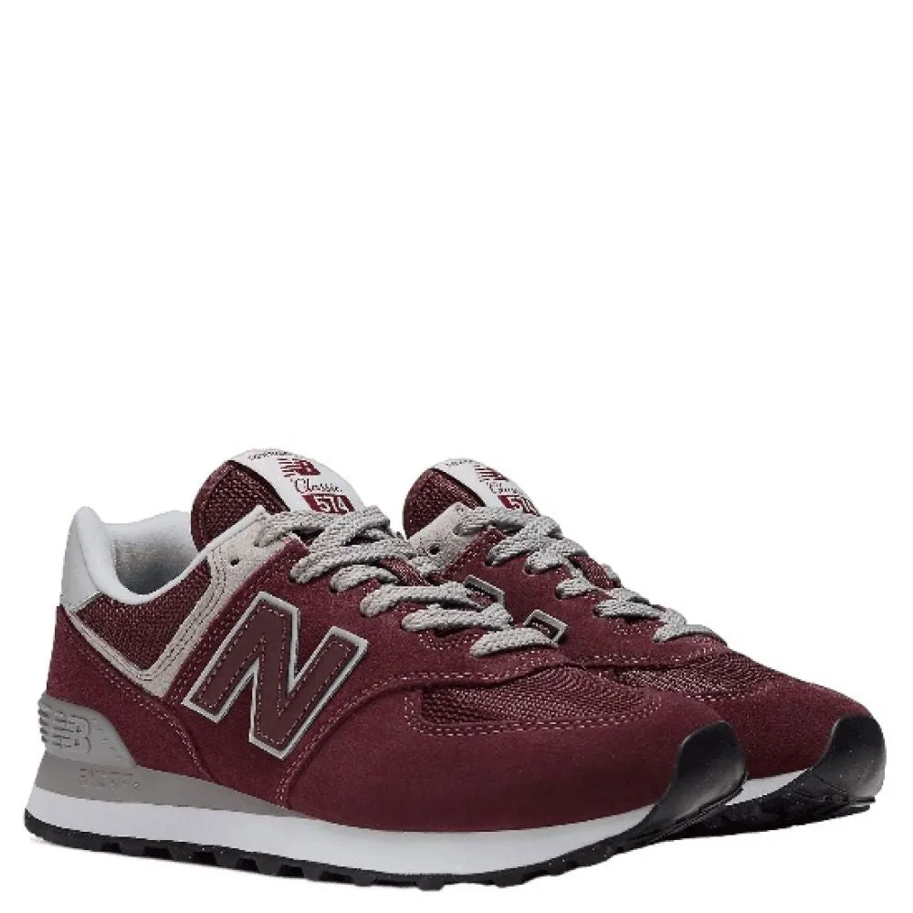 New Balance Men's 574v3 in Burgundy with White