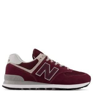 New Balance Men's 574v3 in Burgundy with White