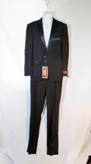 NEW HOUSE ST. BENETS Tuxedo Sport Jacket Suit 38R BLACK SLIM CUT Pant NWT Formal Wedding