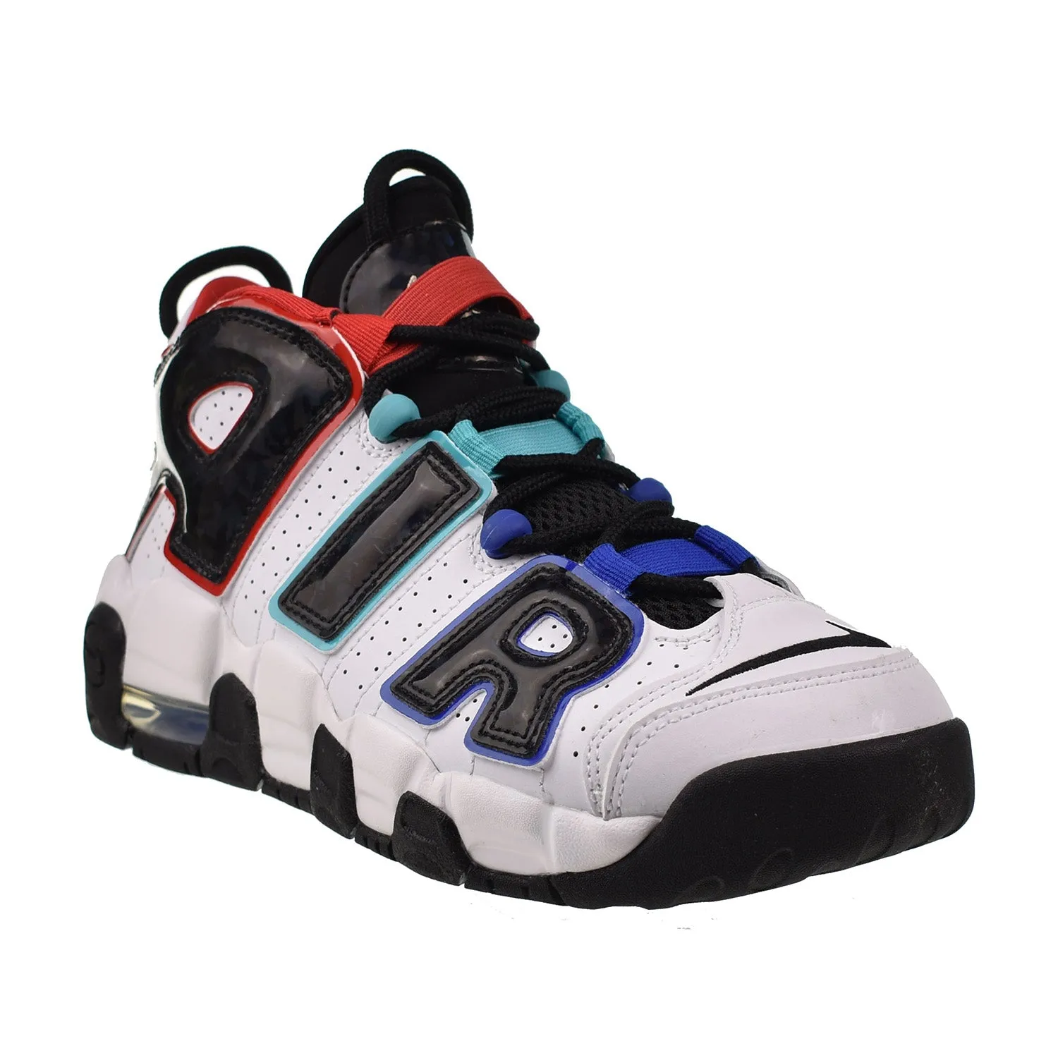 Nike Air More Uptempo CL (GS) Big Kids' Shoes White-Black-Royal Red