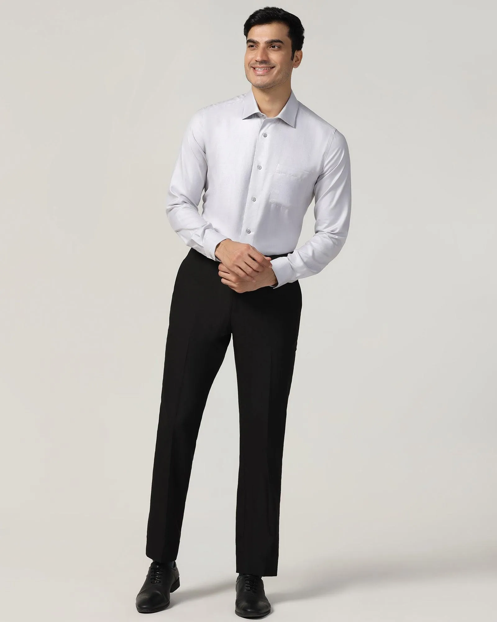 Non Iron Formal Grey Textured Shirt - Seoul