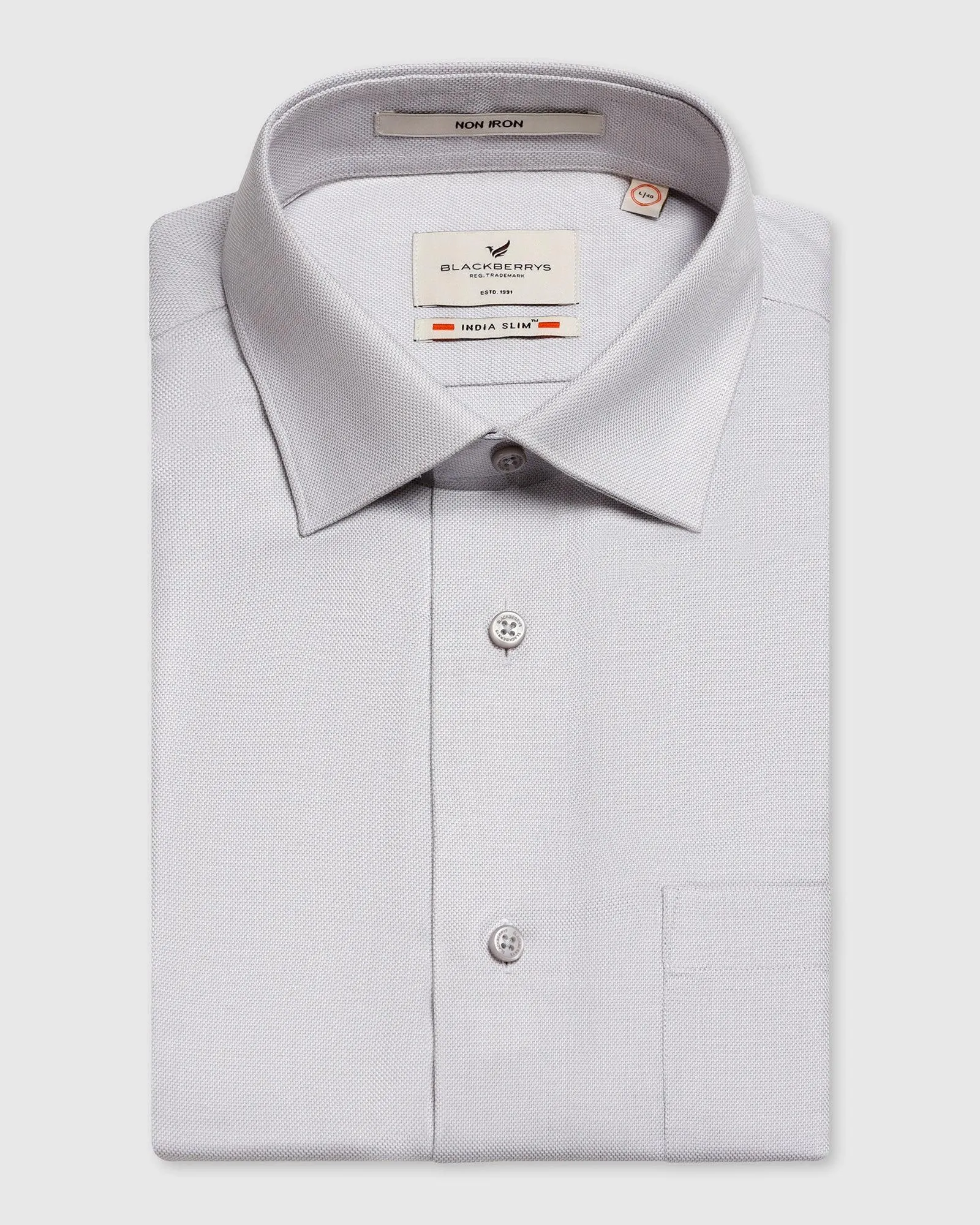 Non Iron Formal Grey Textured Shirt - Seoul