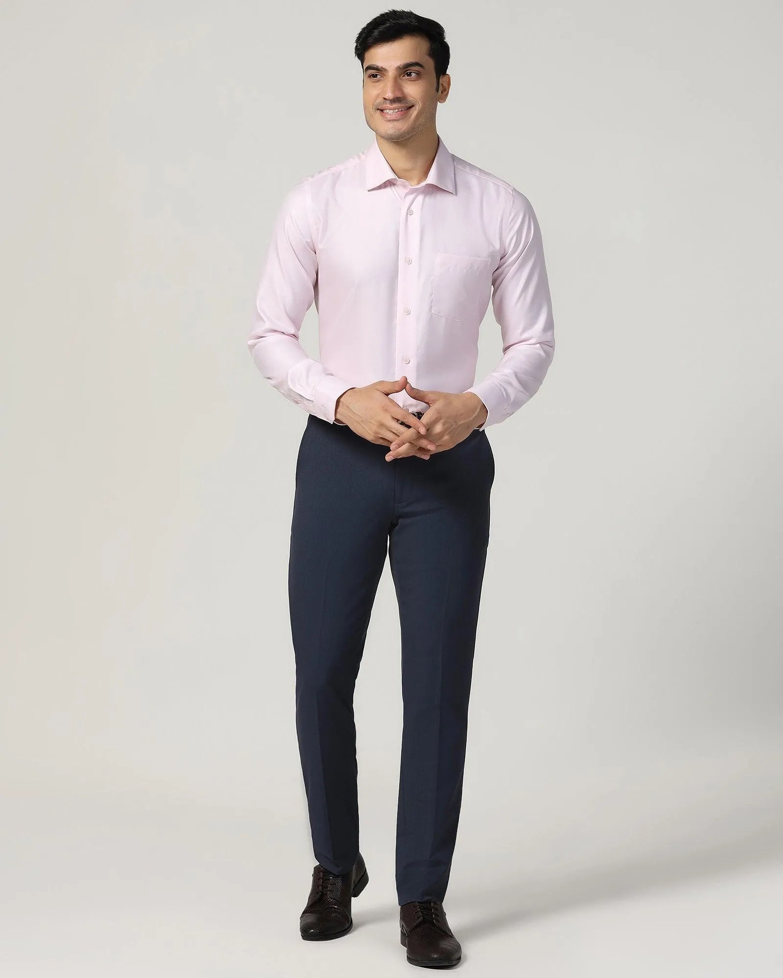 Non Iron Formal Purple Textured Shirt - Seoul