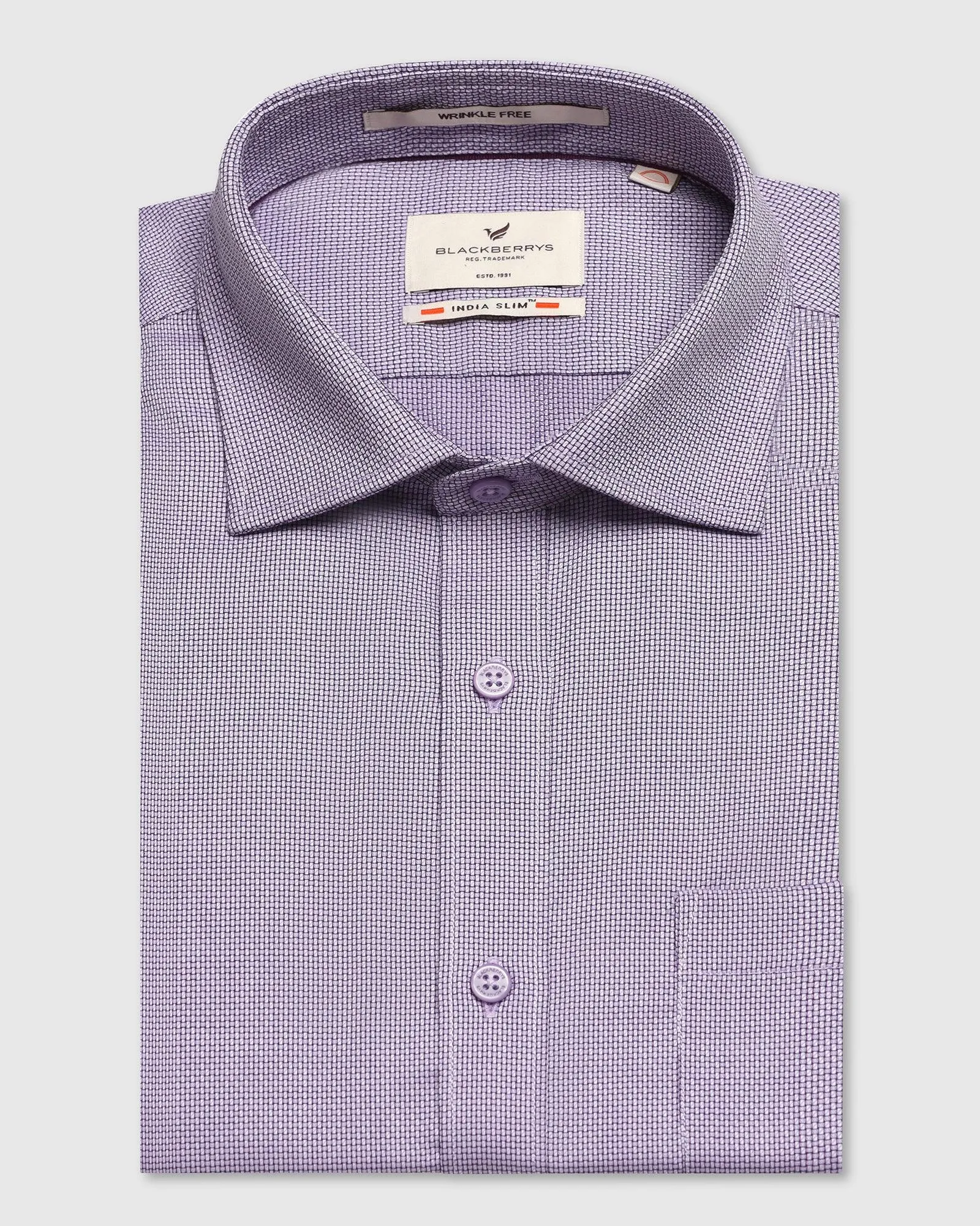 Non Iron Formal Purple Textured Shirt - Zaiden