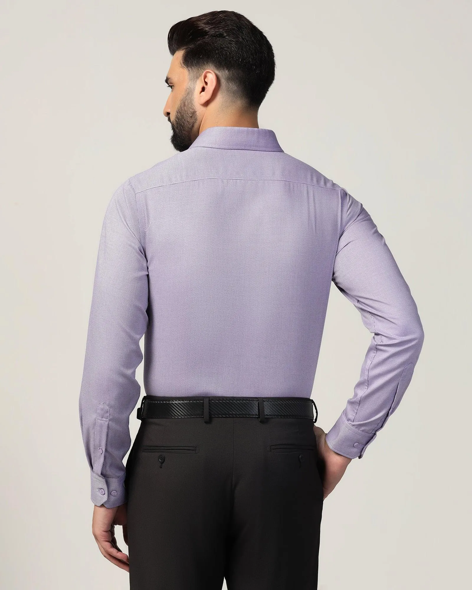 Non Iron Formal Purple Textured Shirt - Zaiden