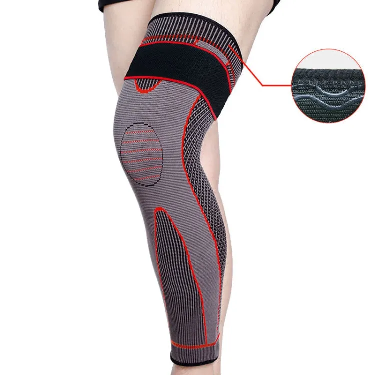 Nylon Knitted Riding Sports Extended Knee Pads, Size: S(Red Pressurized Anti-slip)