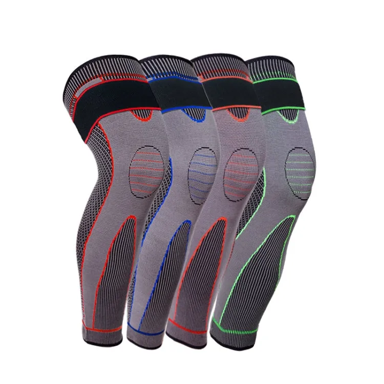 Nylon Knitted Riding Sports Extended Knee Pads, Size: S(Red Pressurized Anti-slip)