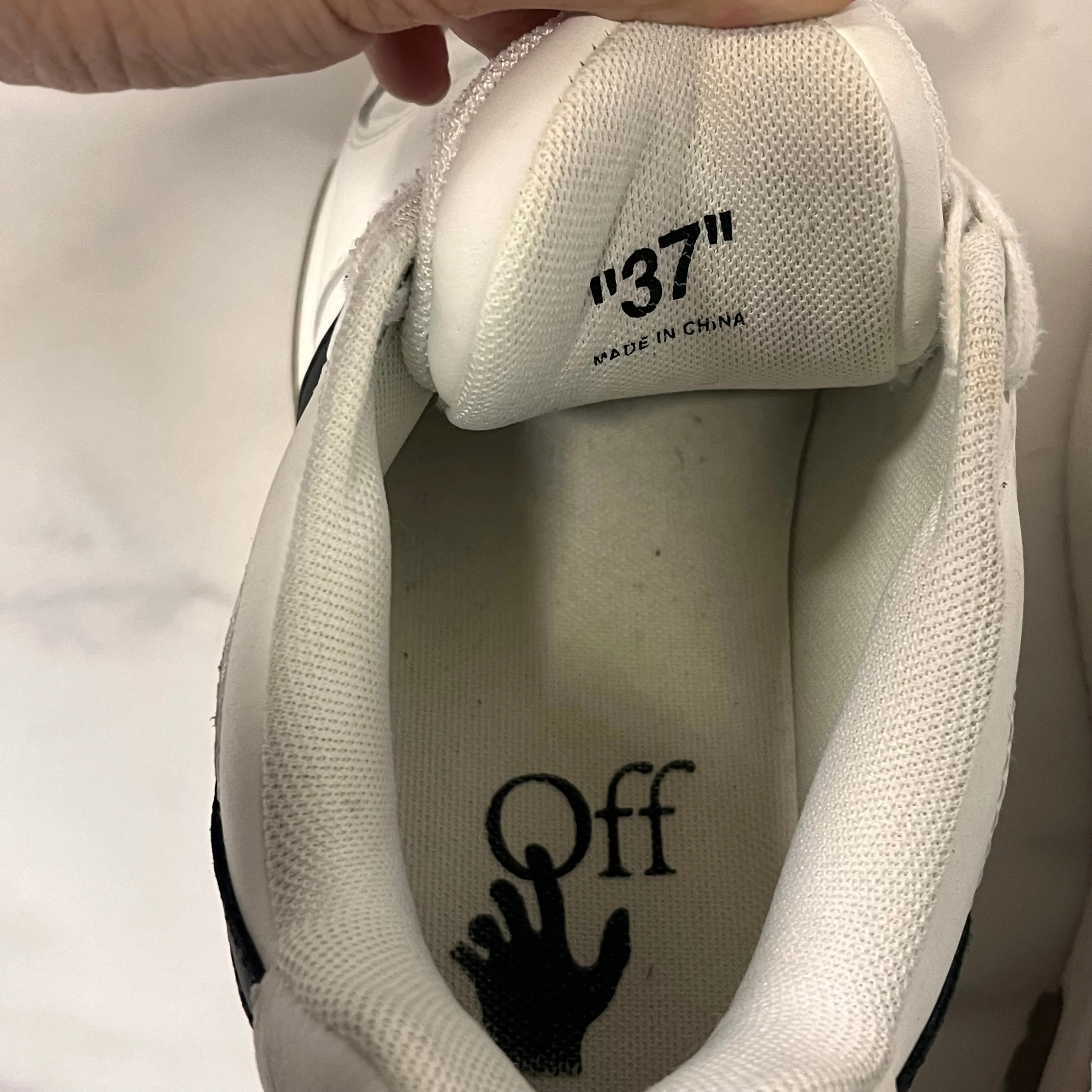 Off White Out Of Office White-Black Sneakers Womens Size 6.5