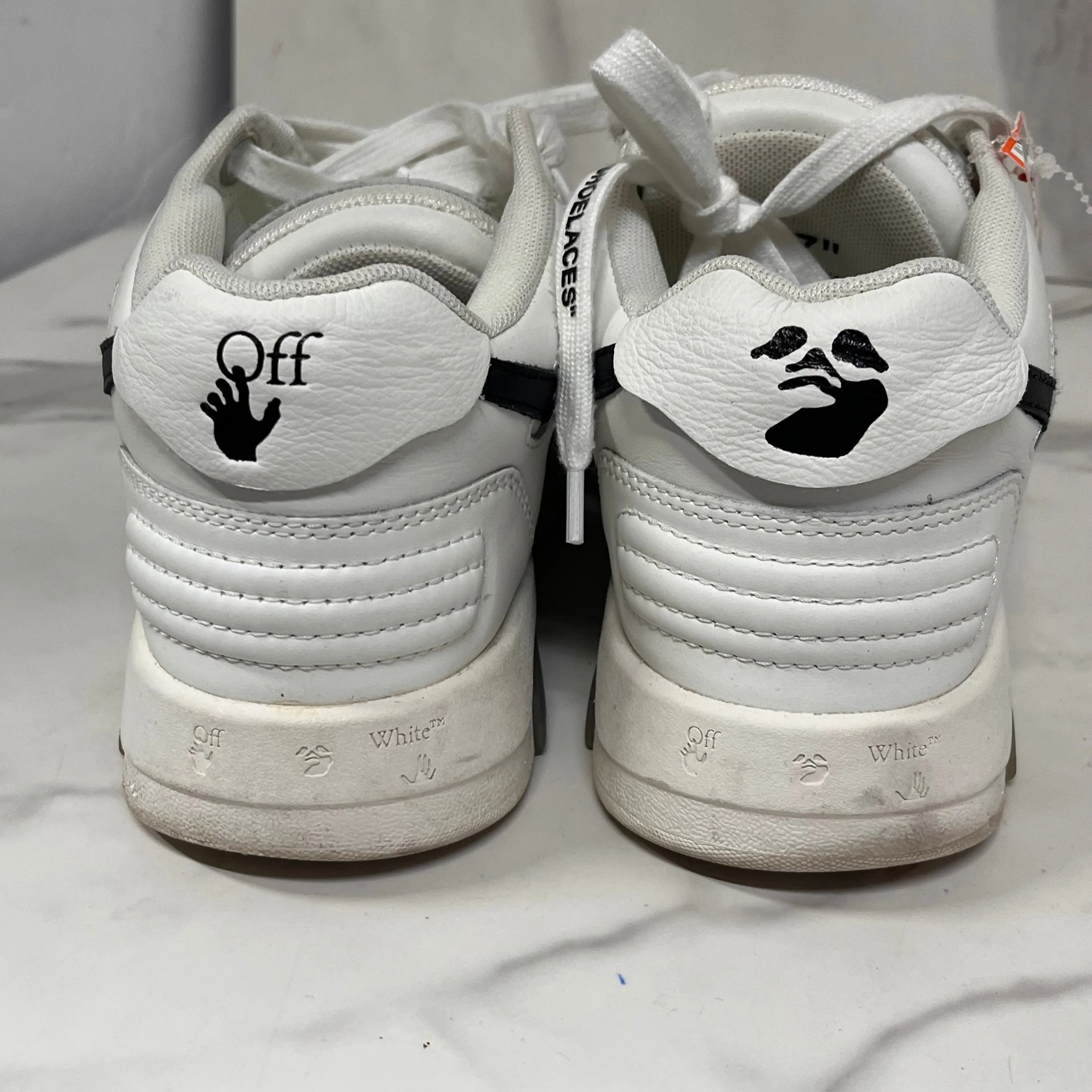 Off White Out Of Office White-Black Sneakers Womens Size 6.5