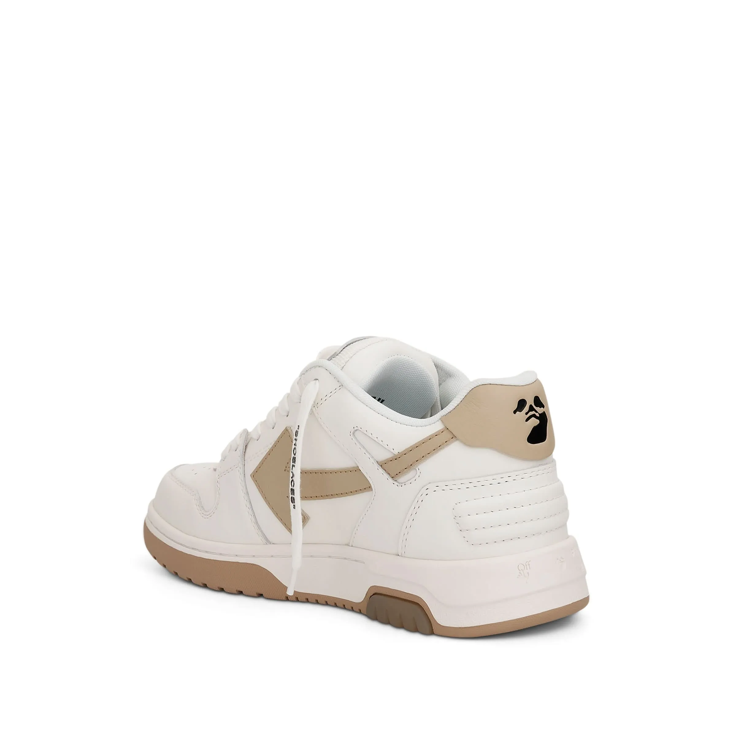 Out Of Office Calf Leather Sneakers in White/Sand