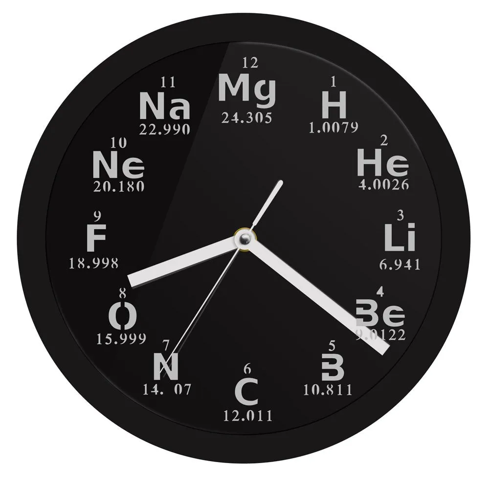 Periodic Table Element Wall Clock Science Chemical Elements LED Lighting Wall Clock Chemistry Science Geeks and Teachers Gift