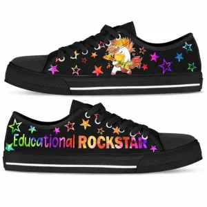 Principal Unicorn Educational Rock Star Low Top Shoes, Teacher Shoes, Low Top Sneakers