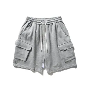 Raw Hem Cargo Jogger Shorts