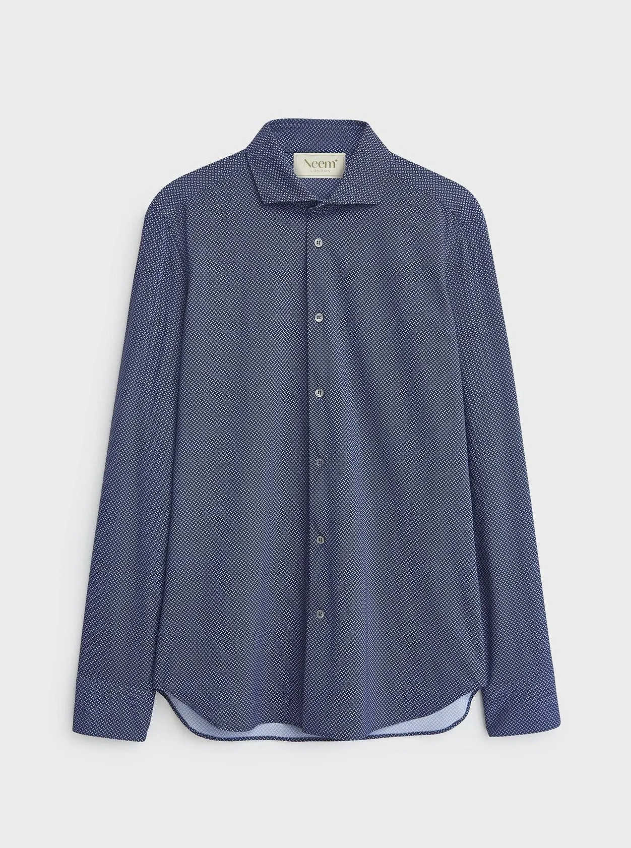 Recycled Italian Comfort Shirt - Navy Como Print