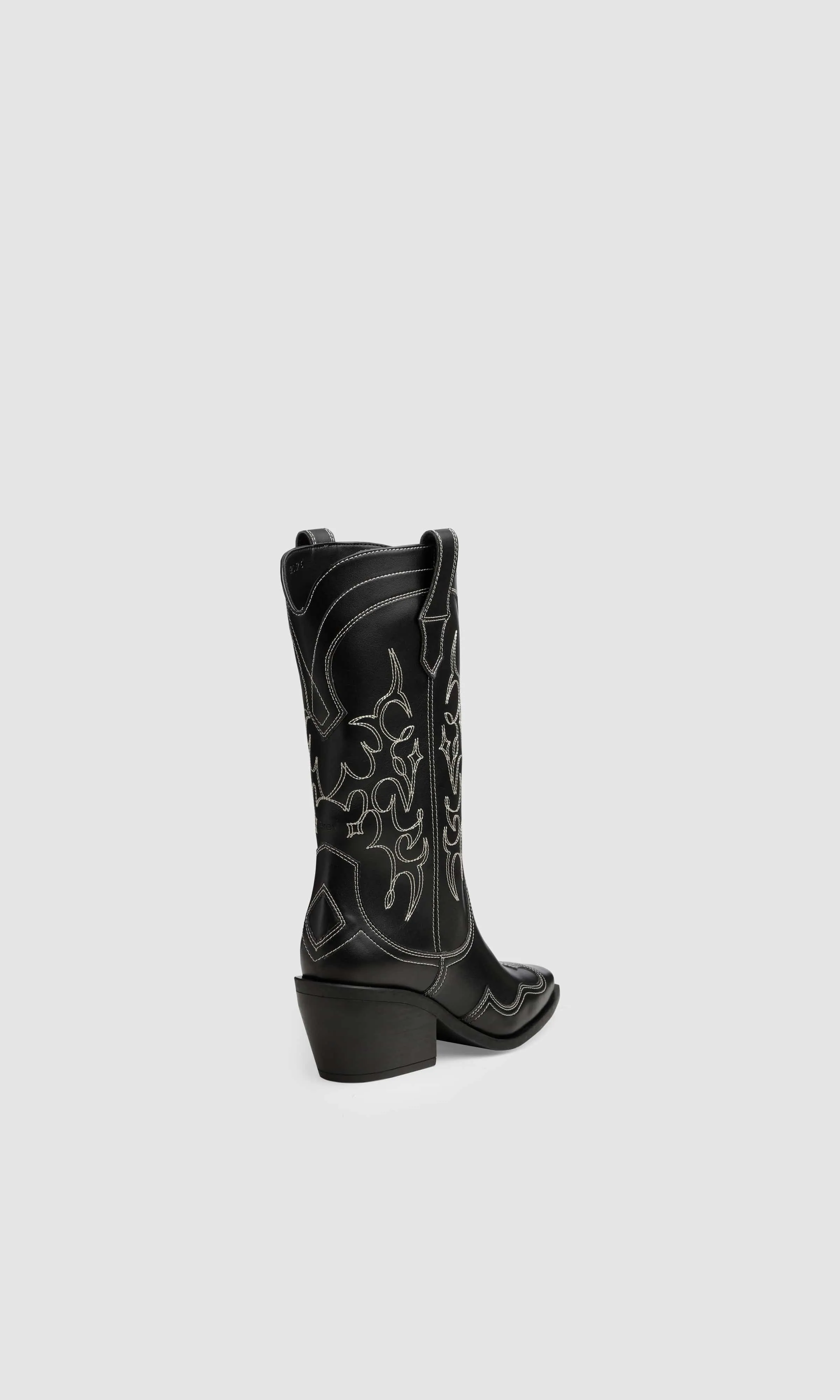 Regan II Vegan Apple Leather Cowboy Boots | Black