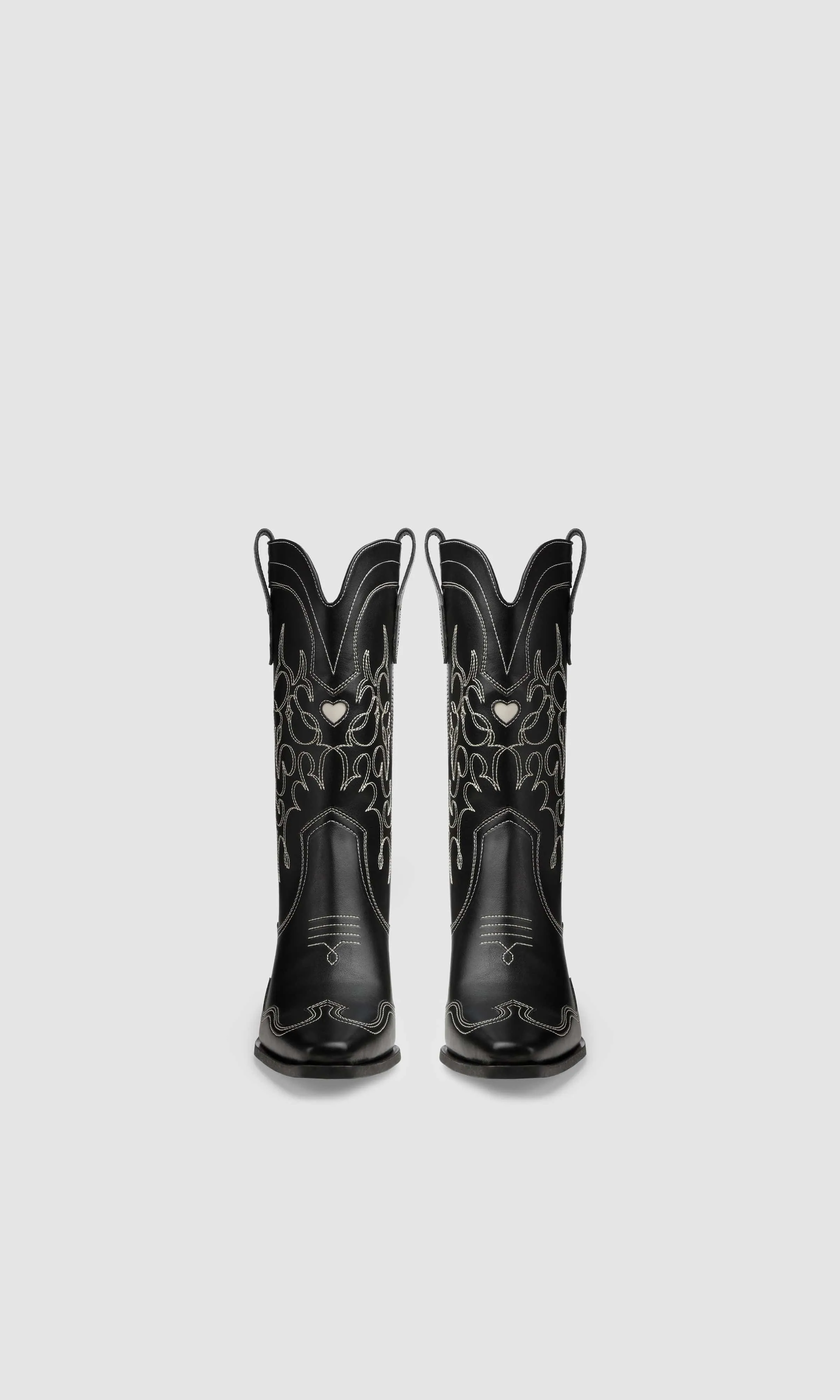 Regan II Vegan Apple Leather Cowboy Boots | Black