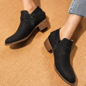 Round Toe Kitten Heel Boots