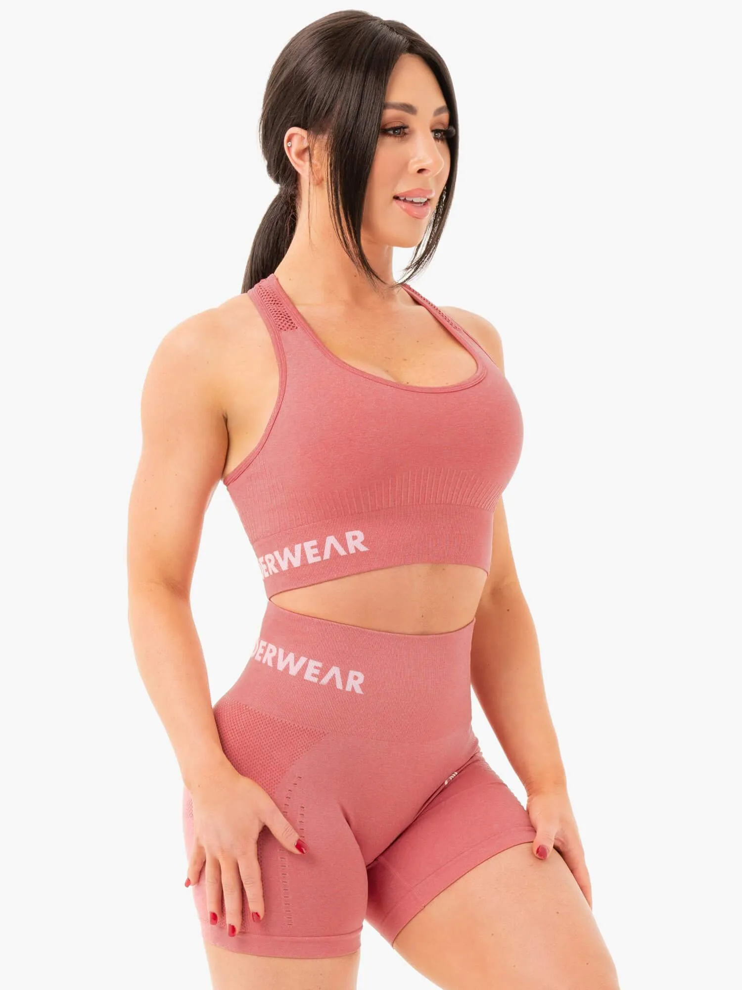 Seamless Staples Sports Bra - Rose Pink Marl