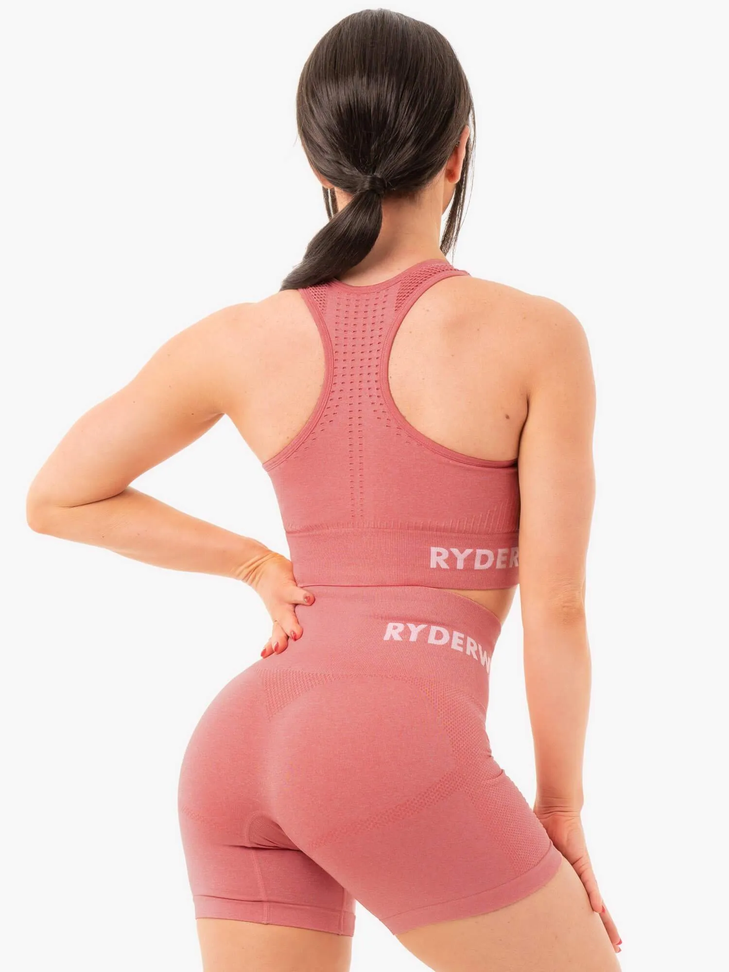 Seamless Staples Sports Bra - Rose Pink Marl