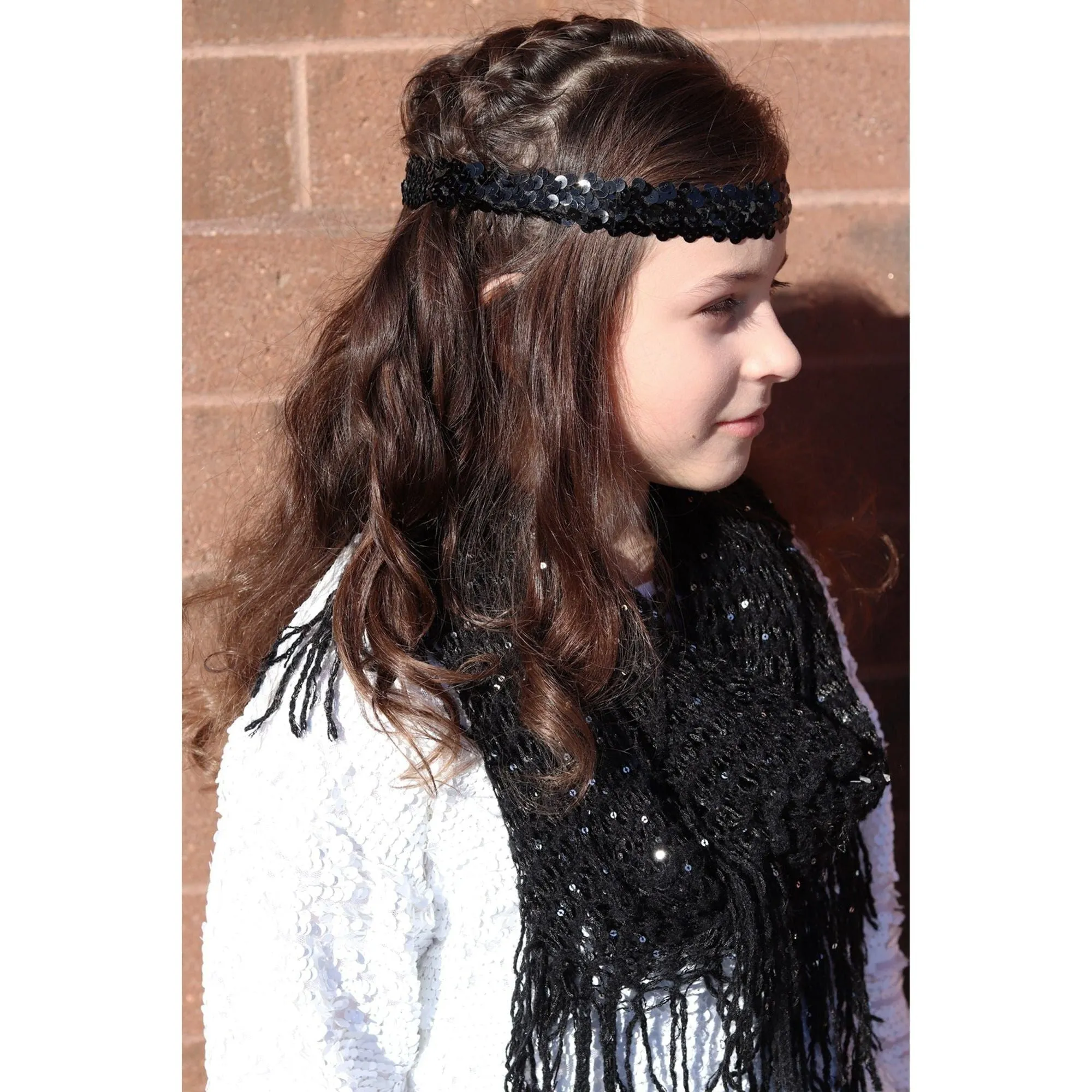 Sequin Headband Girls Headbands Sparkly Flapper Stle Hair Head Bands 2 Tone You Pick Colors & Quantities