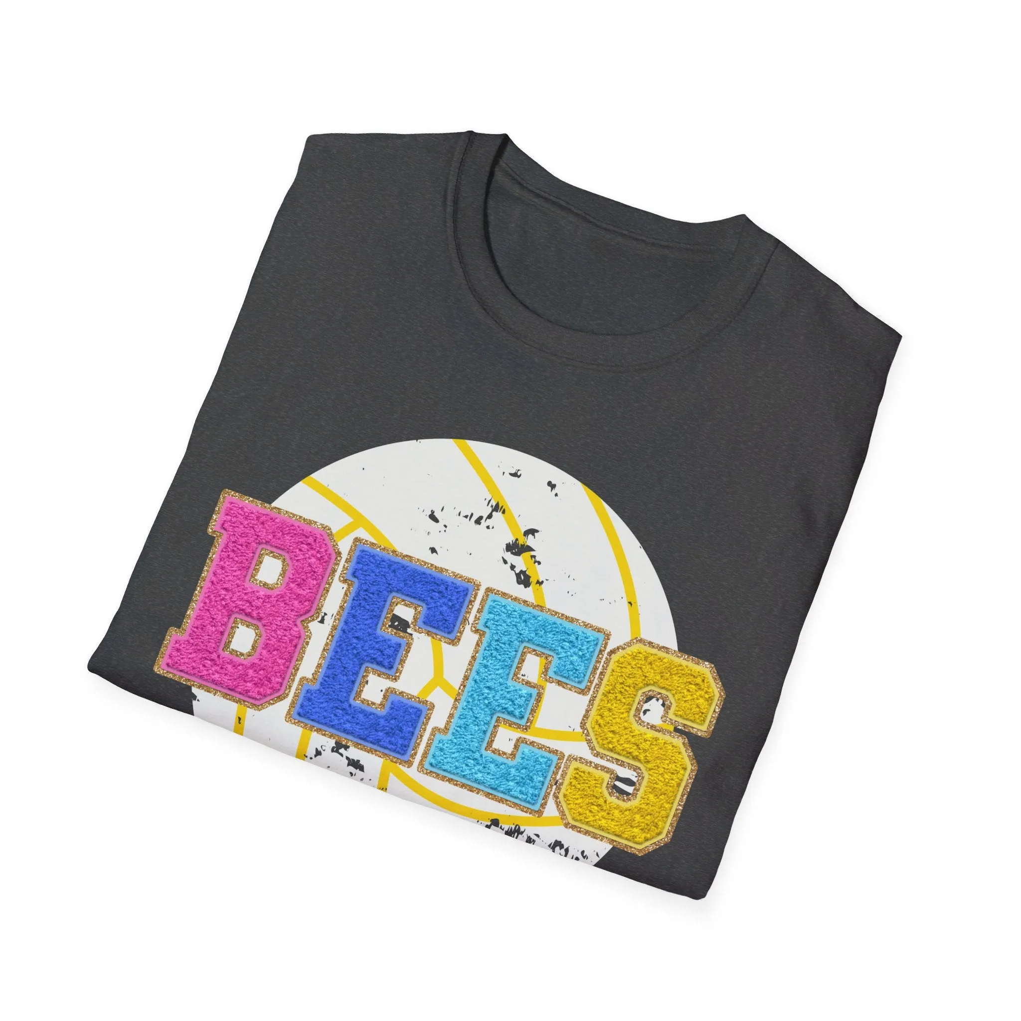 SISD Letter Patched Bees Volleyball Unisex Softstyle T-Shirt