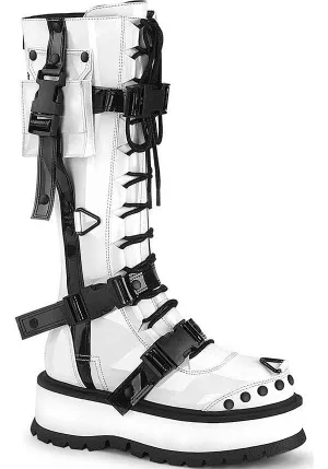 SLACKER-260 [White Patent] | PLATFORM BOOTS [IN STOCK]**