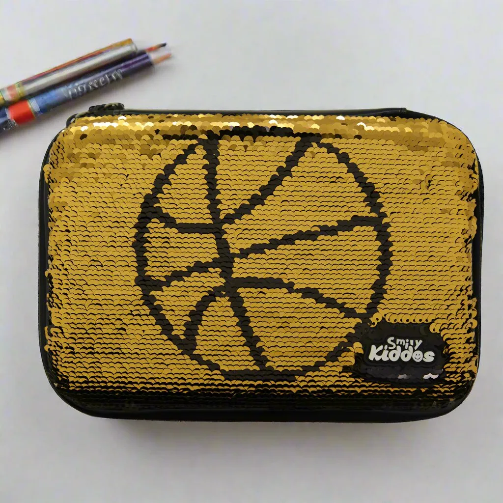 Smily Kiddos Bling Basket Ball Pencil Case Black