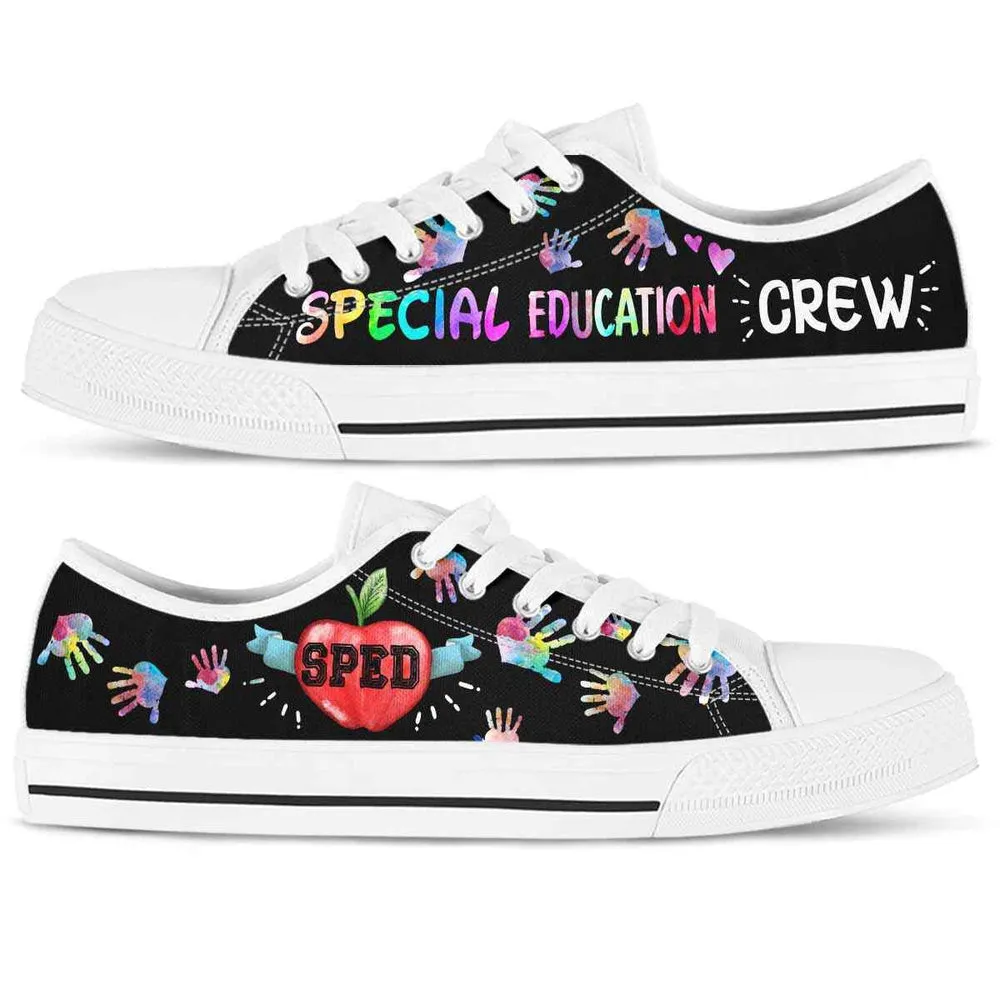 Sped Teacher Hands Special Education Crew Low Top Shoes, Teacher Shoes, Low Top Sneakers