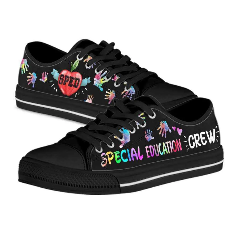 Sped Teacher Hands Special Education Crew Low Top Shoes, Teacher Shoes, Low Top Sneakers