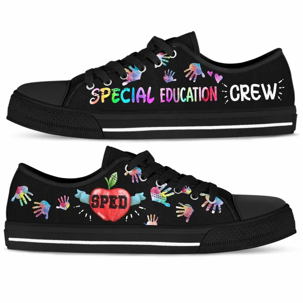 Sped Teacher Hands Special Education Crew Low Top Shoes, Teacher Shoes, Low Top Sneakers