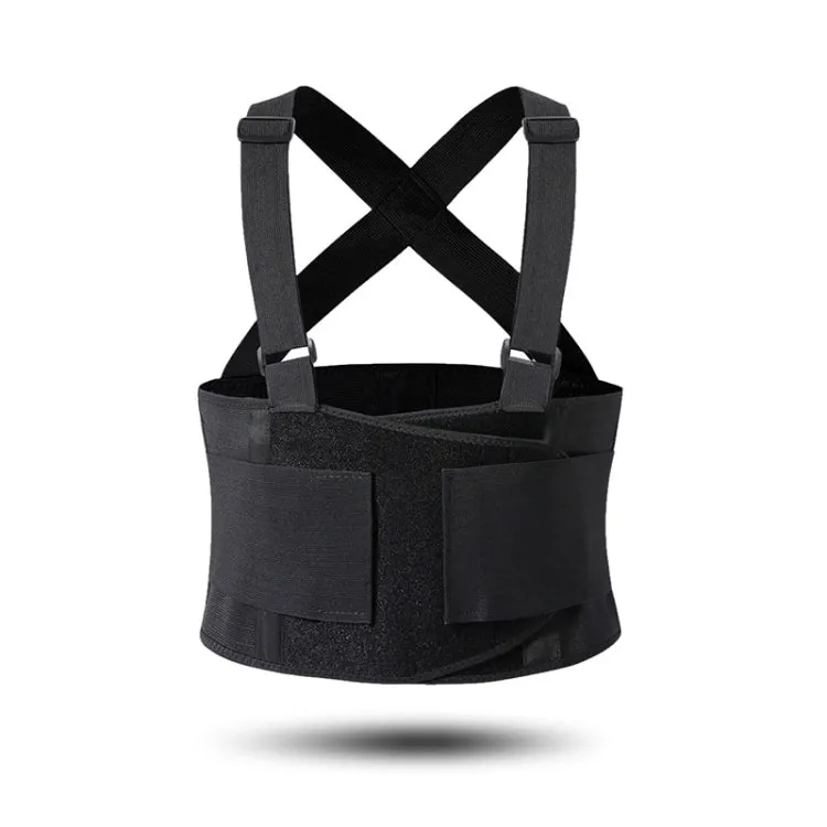 Sports Back Support Belt Waist Pain Protection Belt with Suspender Strap for Heavy Lifting, Size: M