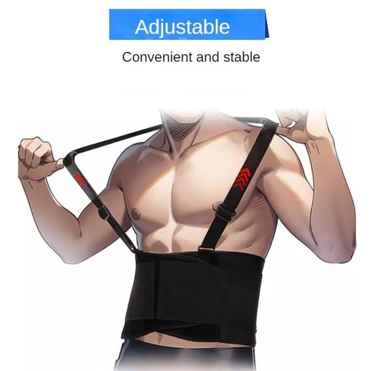 Sports Back Support Belt Waist Pain Protection Belt with Suspender Strap for Heavy Lifting, Size: M