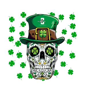 St. Pattys Collection White T-Shirt (St pattys cool skeleton)