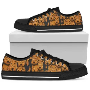 Stylish Airedale Terrier Women S Low Top Shoe, Dog Printed Shoes, Canvas Shoes For Men, Women