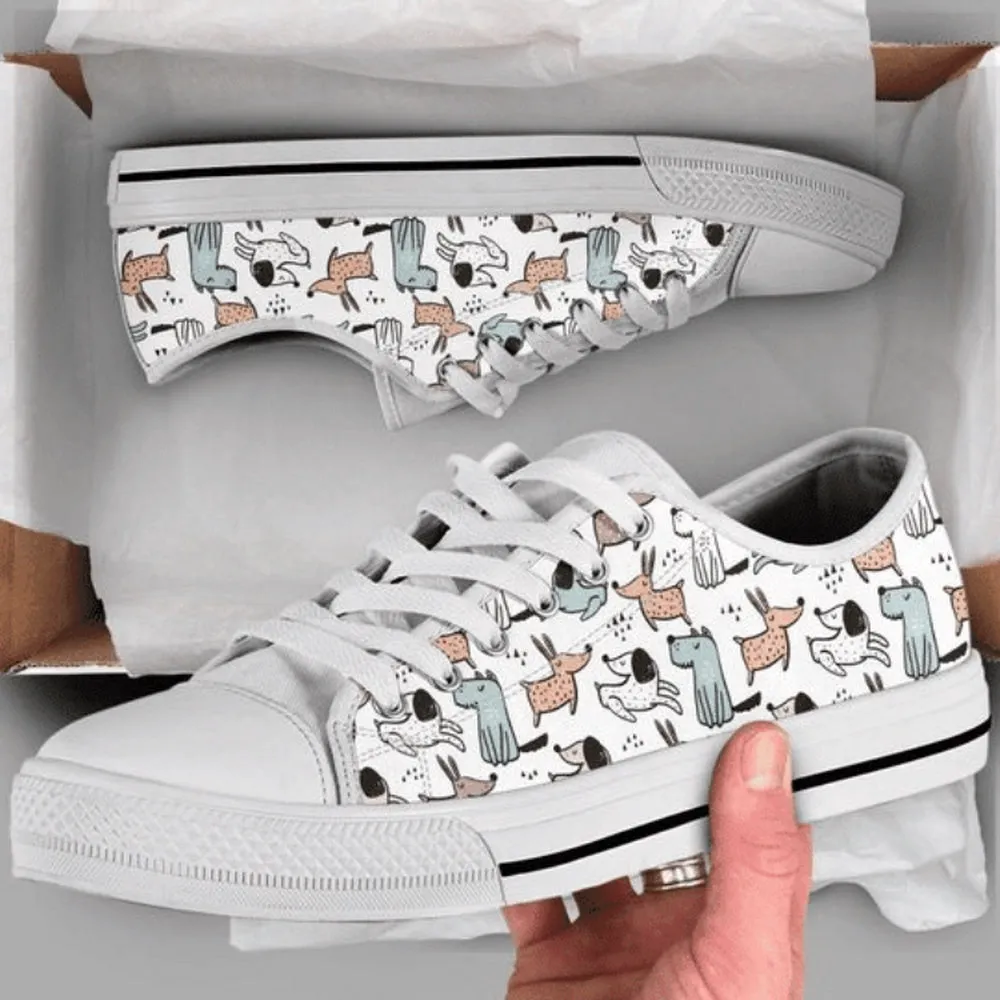 Stylish Dog Low Top Shoes - Comfortable & Trendy Footwear, Dog Printed Shoes, Canvas Shoes For Men, Women