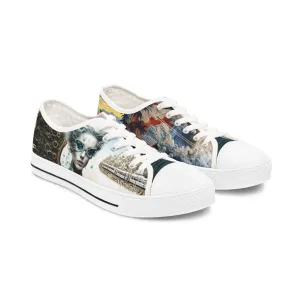 Stylish Women and Trains - Women's Low Top Sneakers 009