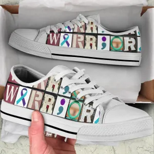 Suicide Prevention Shoes Warrior Hope Sign Low Top Shoes , Low Top Sneaker, Low Top Canvas Shoes