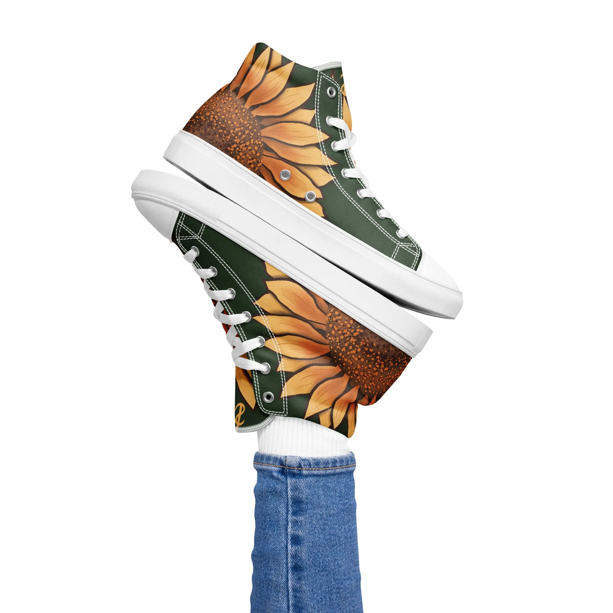 Sunflower Lover High Top Canvas Shoes (Fem Sizing)