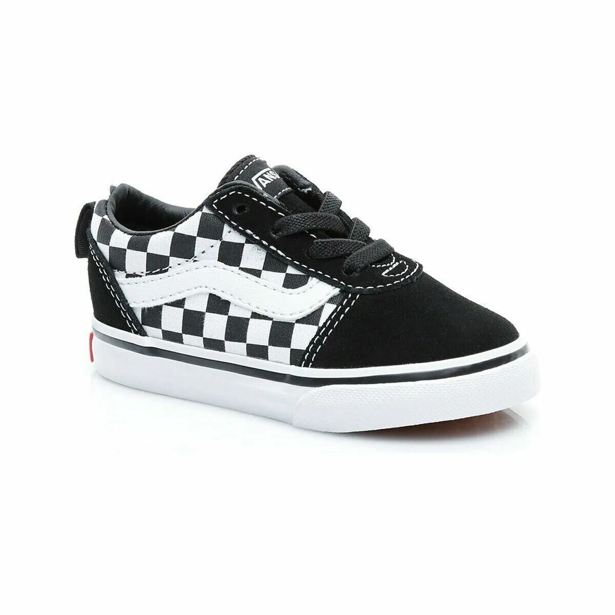 Vans Ward VN0A3QU1PVJ1 Infant White/Black Checkered Slip-on Skate Shoes B857