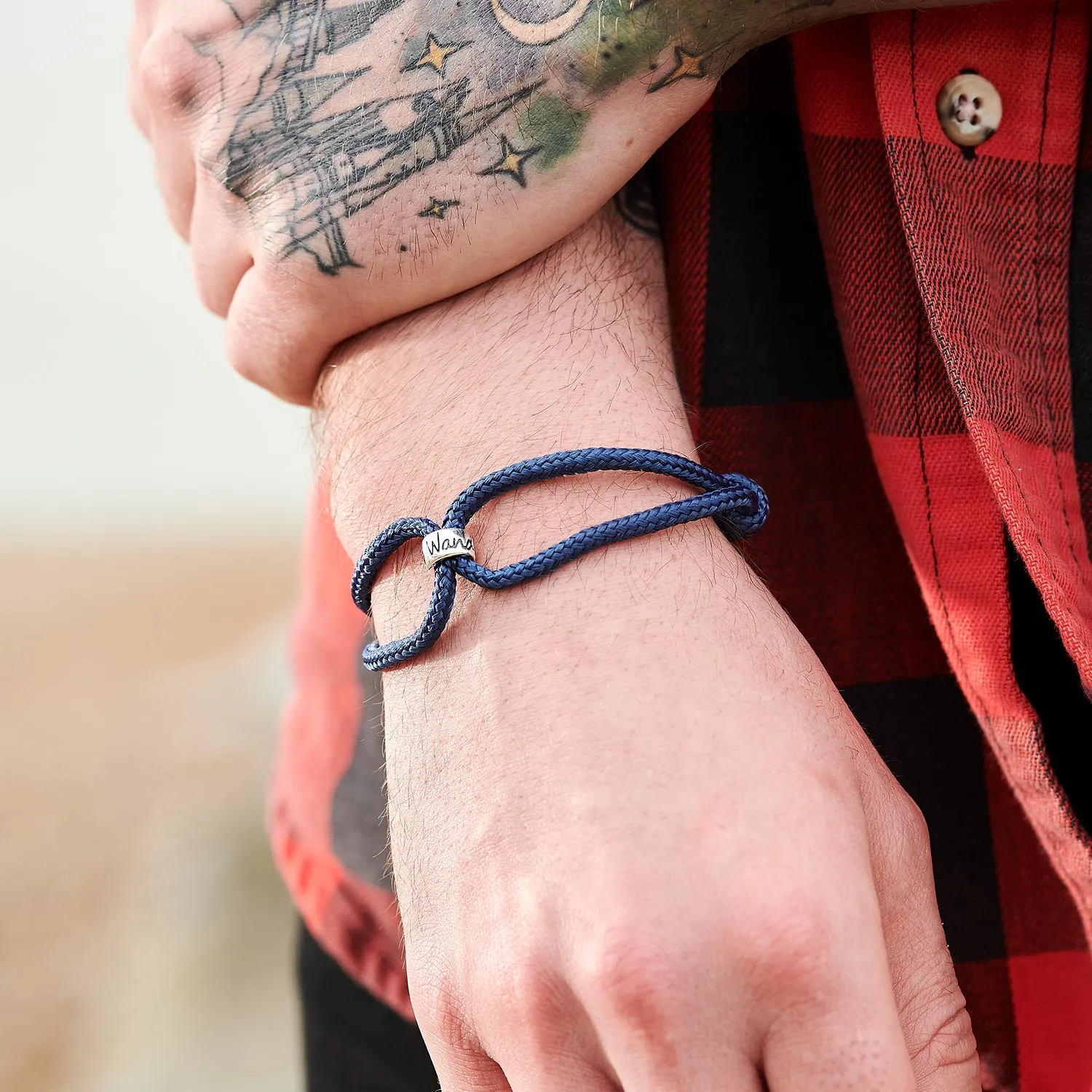 Wanderlust Recycled Silver & Vegan Paracord Bracelet