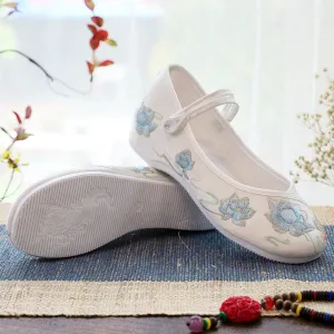 Women's Beijing Cloth Embroidered For Han Chinese Canvas Shoes