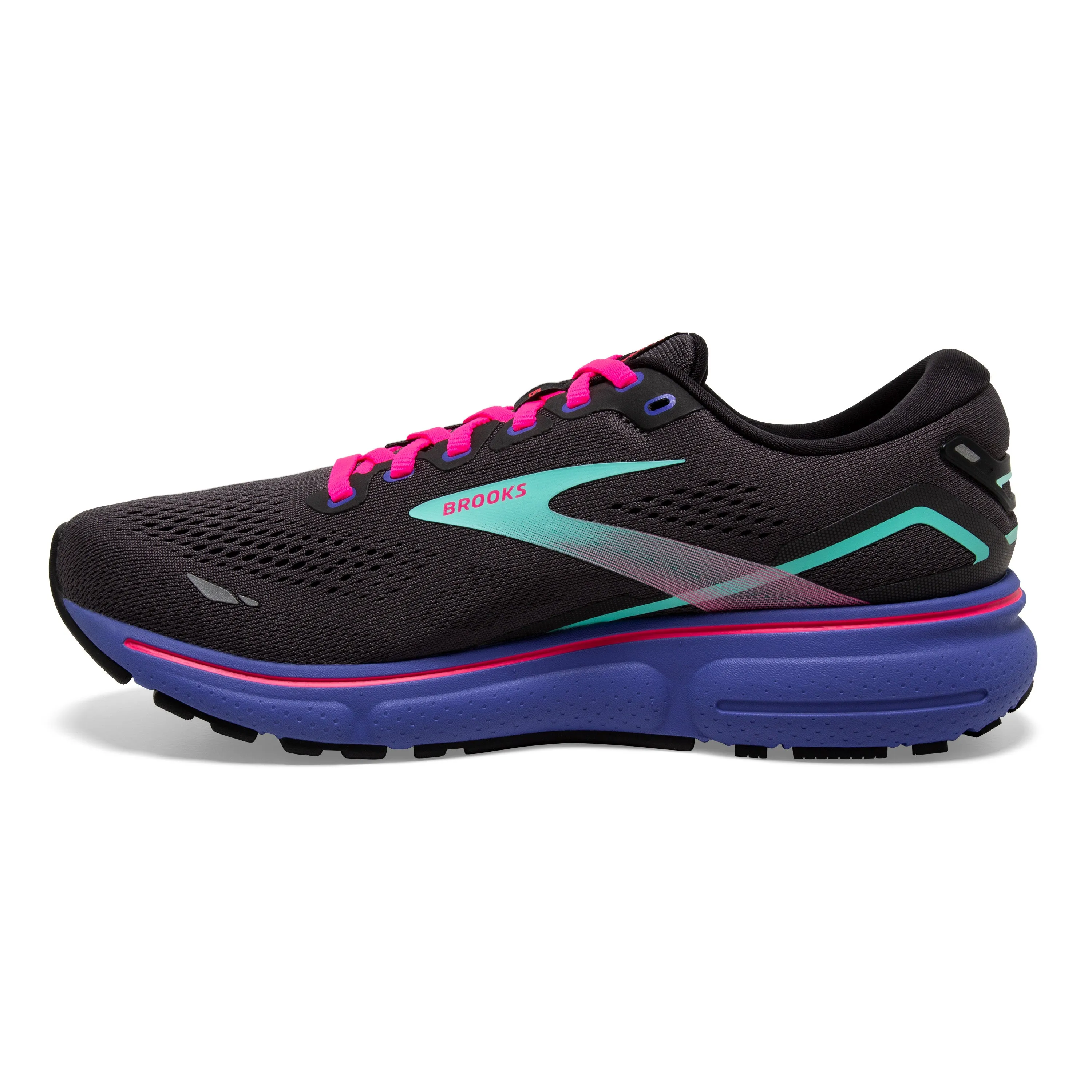 Women's Brooks Ghost 15 1203801B079 Color: Black/Blue/Aruba