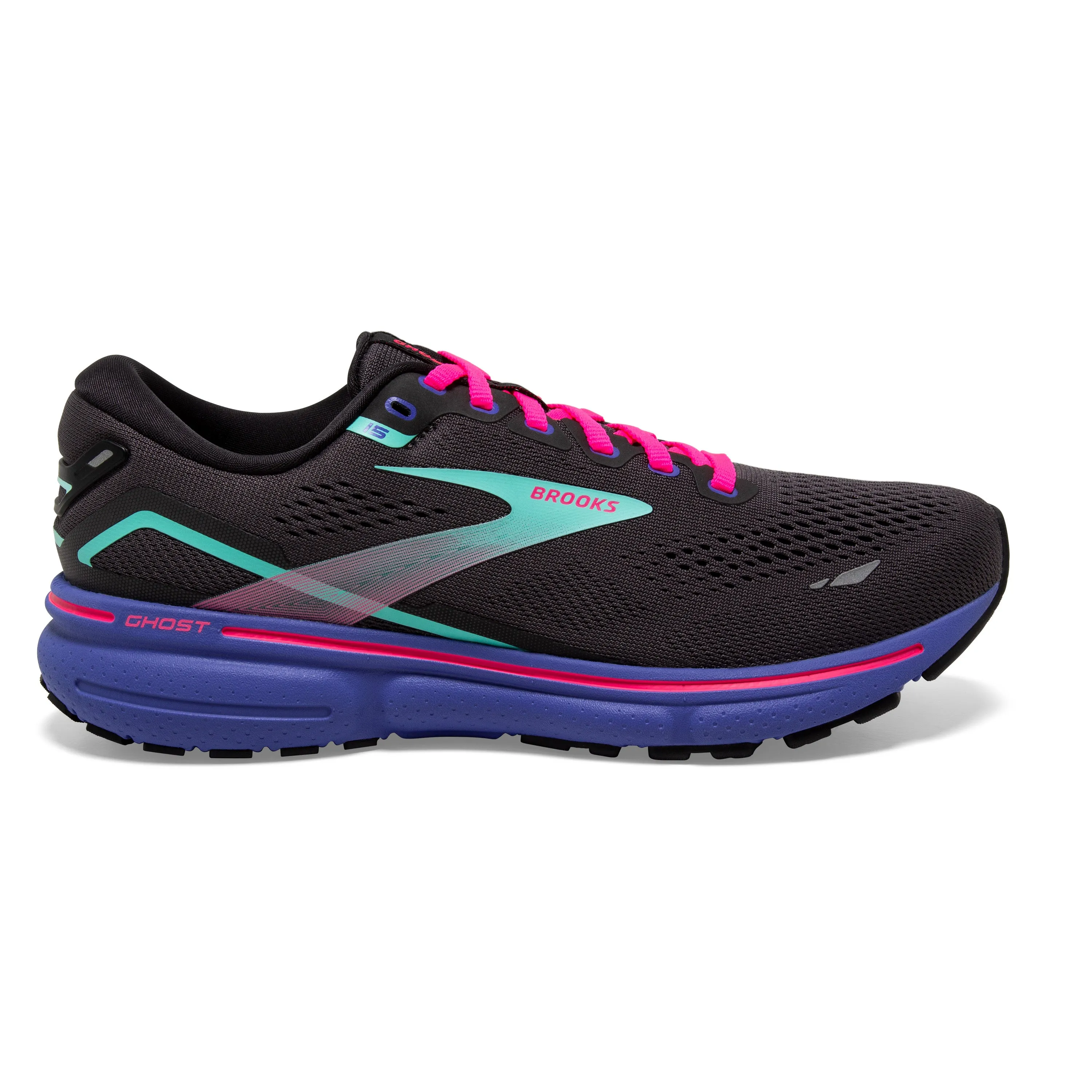 Women's Brooks Ghost 15 1203801B079 Color: Black/Blue/Aruba