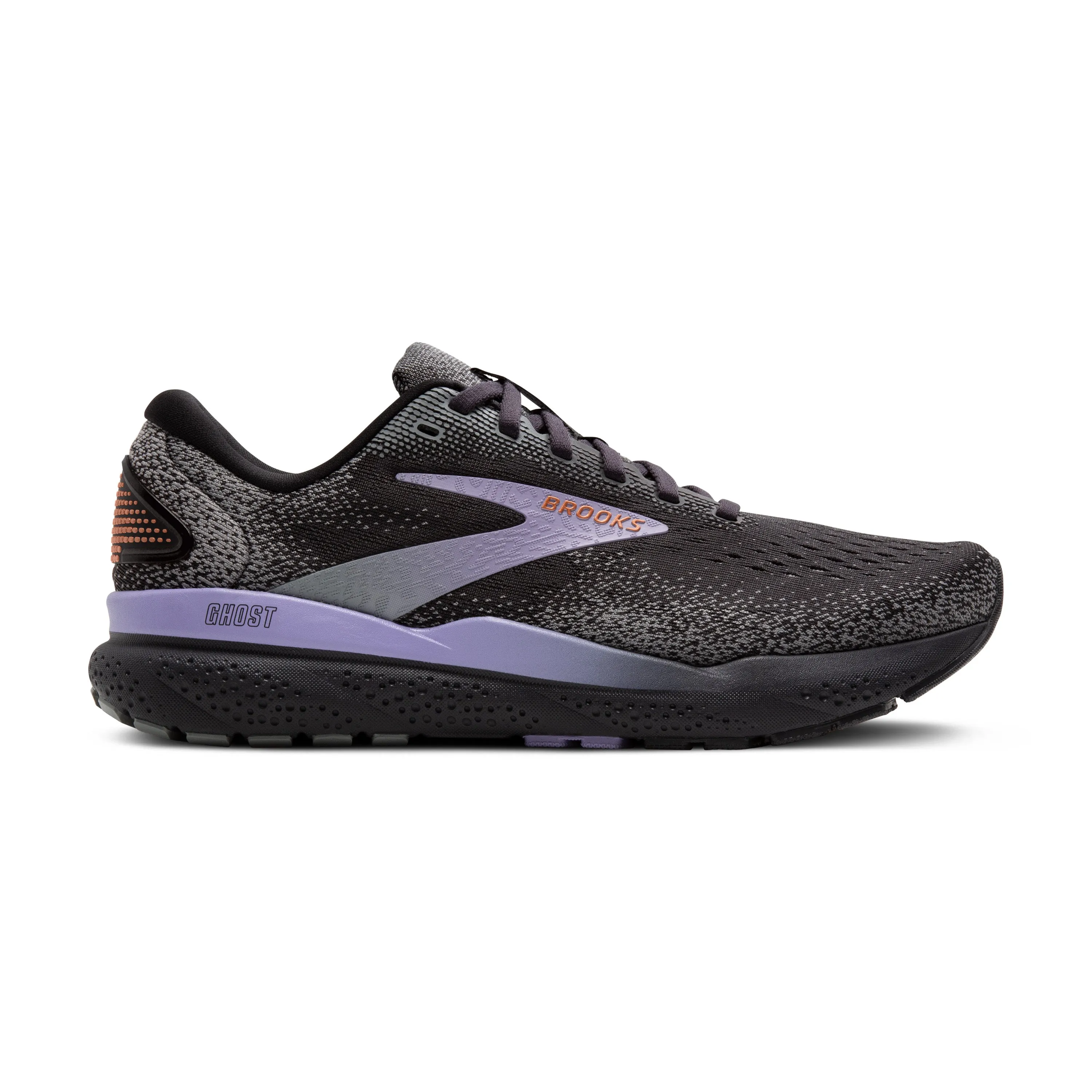 Women's Brooks Ghost 16 Color: Ebony/Lavender/Copper