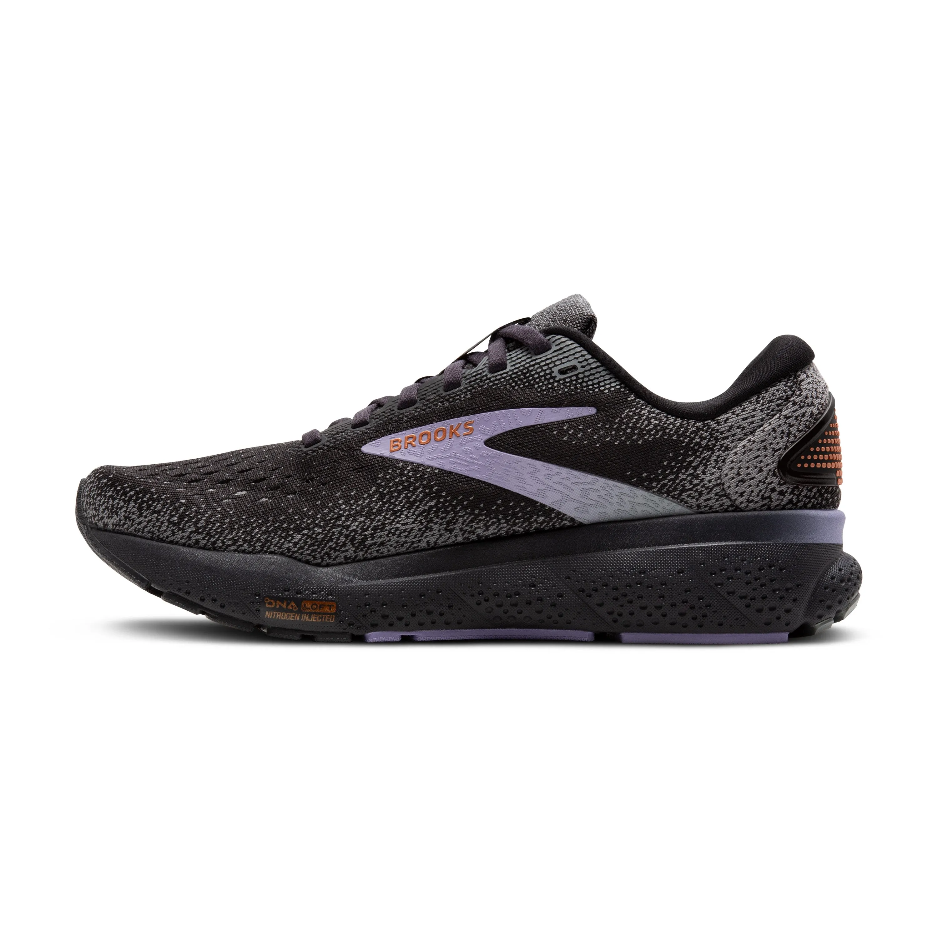 Women's Brooks Ghost 16 Color: Ebony/Lavender/Copper