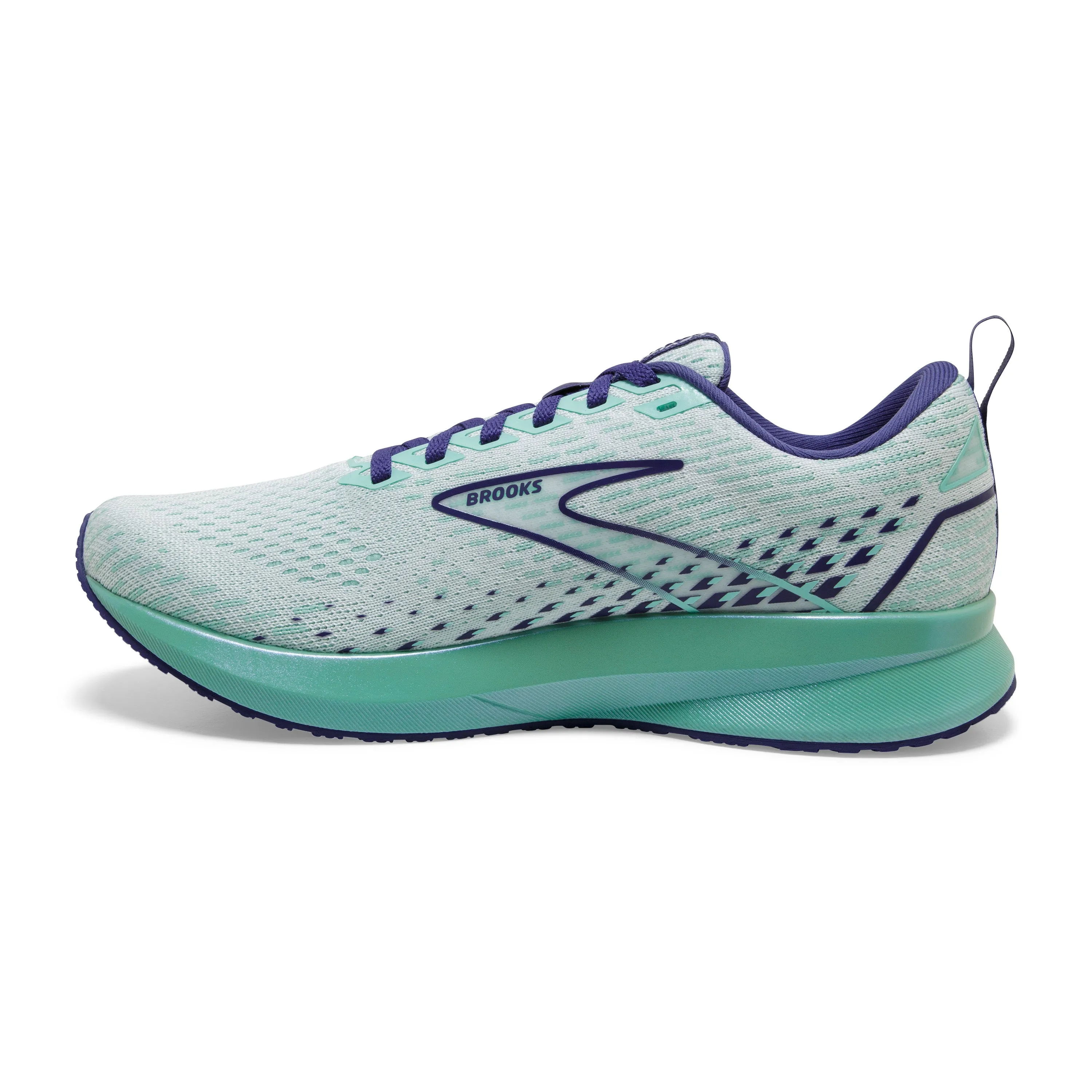 Women's Brooks Levitate 5 Color: White/Navy Blue/Yucca