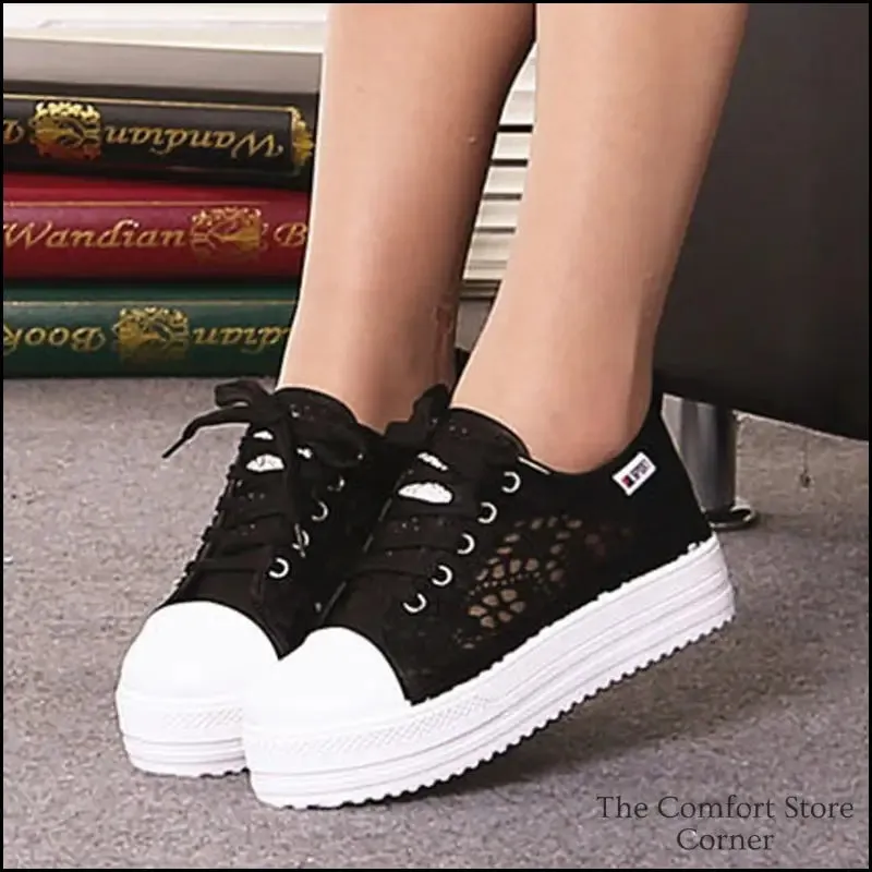 Women's Comfortable Sneakers, Breathable Canvas Shoes